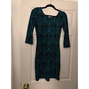 Teal and Black Dress By Charlotte Russe Size Medium